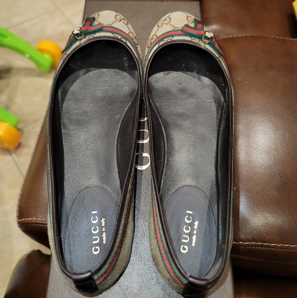 Womens Gucci GG Ballerina Flats - Picture 5 of 7